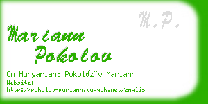 mariann pokolov business card